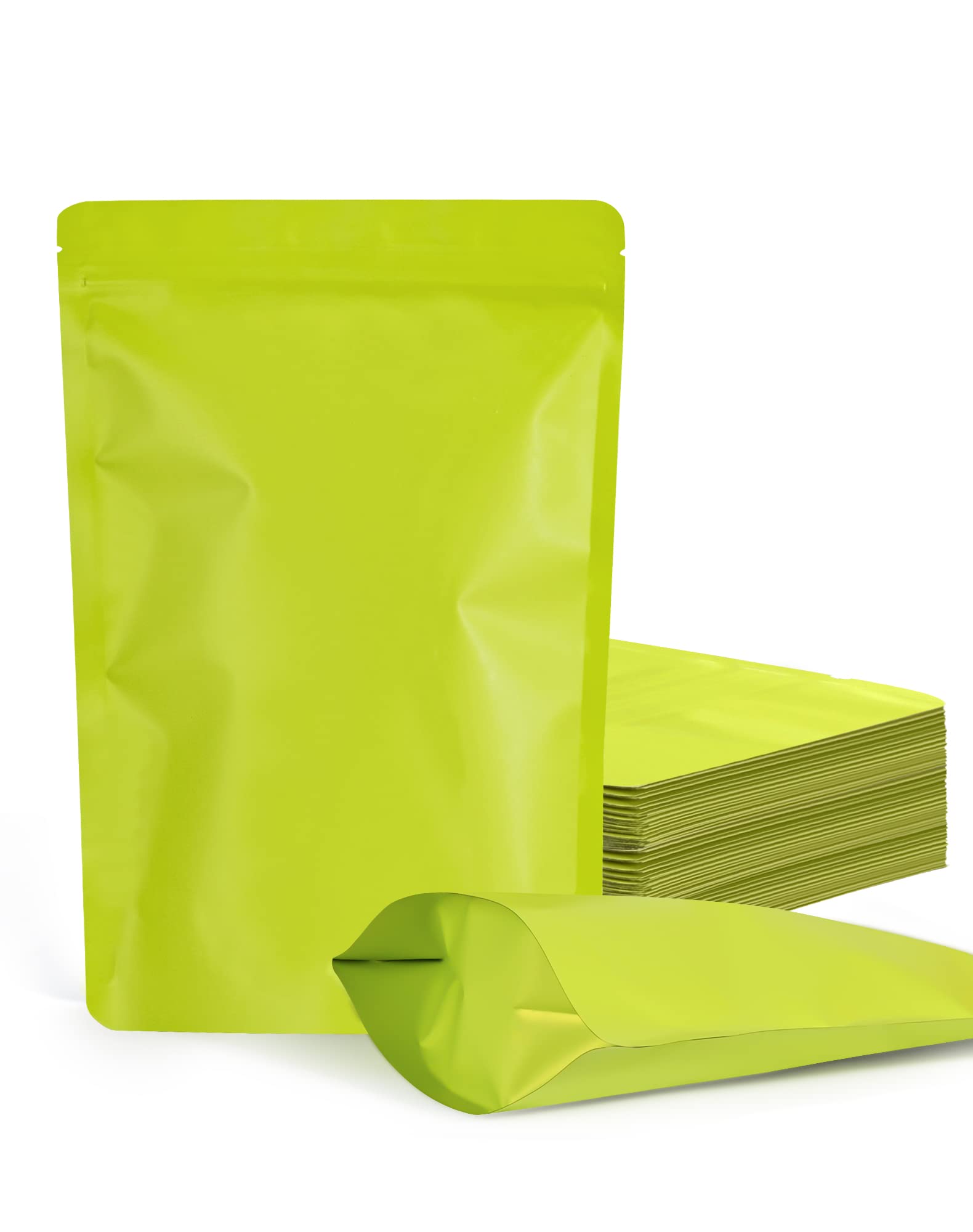 FireKylin 100 Pack Resealable Stand Up Bags,Smell Proof Pouch Sealable Foil Pouch Bags for Packaging (3.5" x 5.1", Green) — image 1