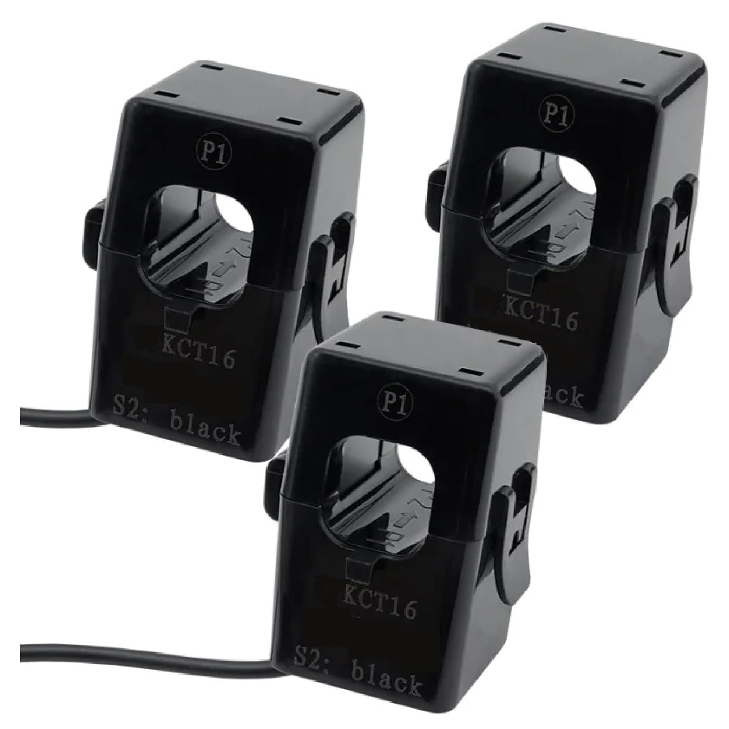 KCT16 Split Core Current Transformer, Black, 5A-630A Range, Single Phase, 50-2KHz Frequency (3pcs 2000 1 30A)