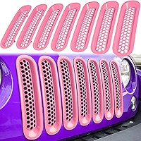 E-cowlboy Gloss Black Mesh Grille Insert Kit For Jeep Wrangler JK JKU 2007-2018 – 7 Pieces