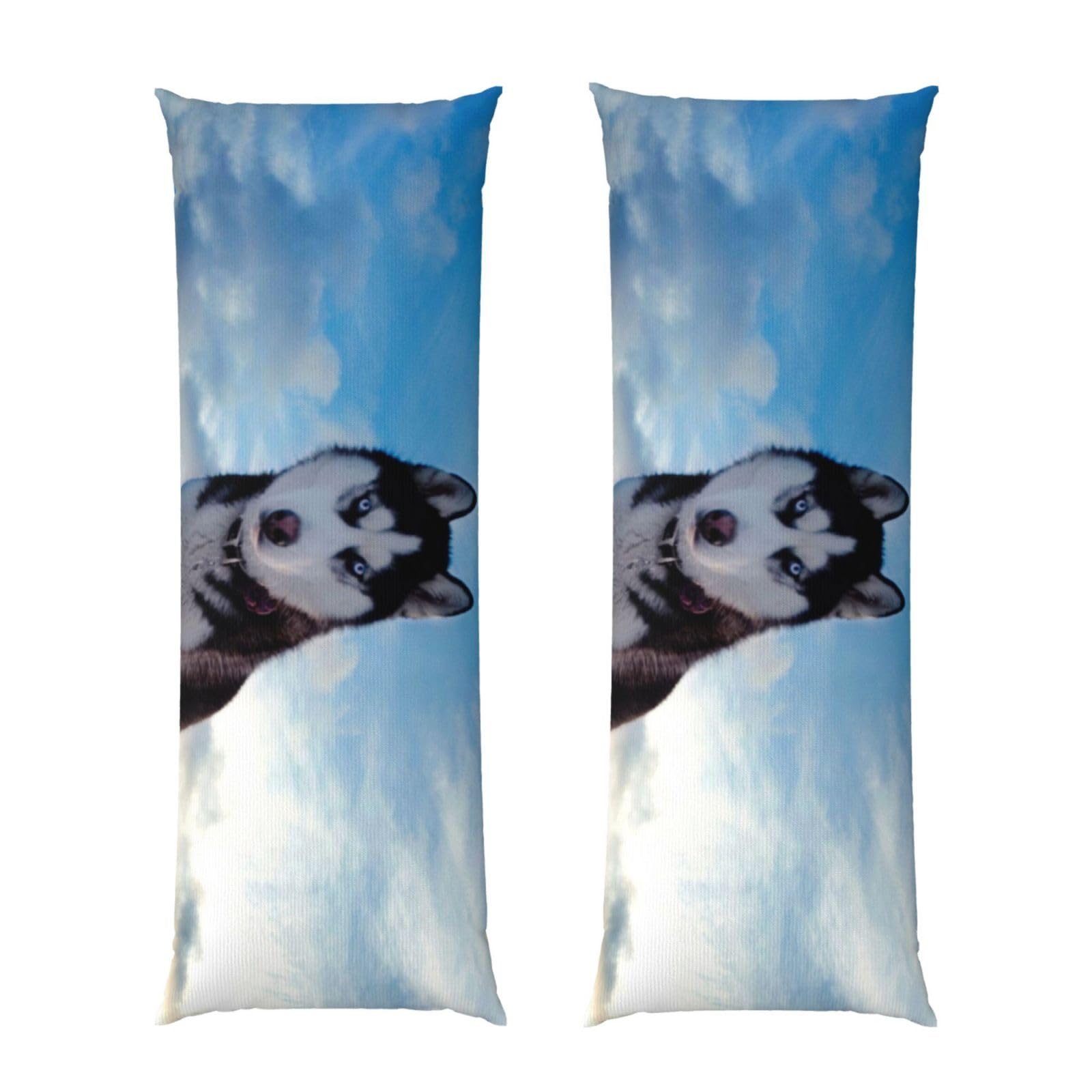 Taie d'oreiller husky 50x152 cm en microfibre douce pour traversin rectangulaire