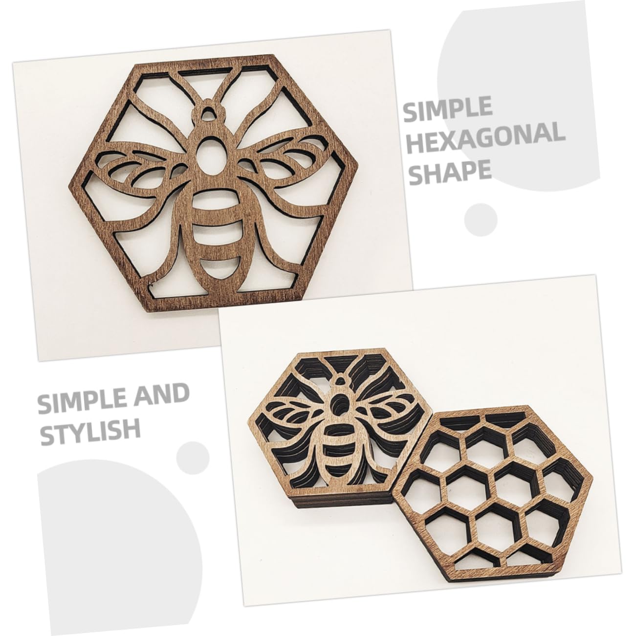 40stücke Teiliges Holzuntersetzer Im Hexagon-Design Praktische Langlebige Und Hitzebeständige Untersetzer Für Und Gläser Für Cafés Und Restaurants