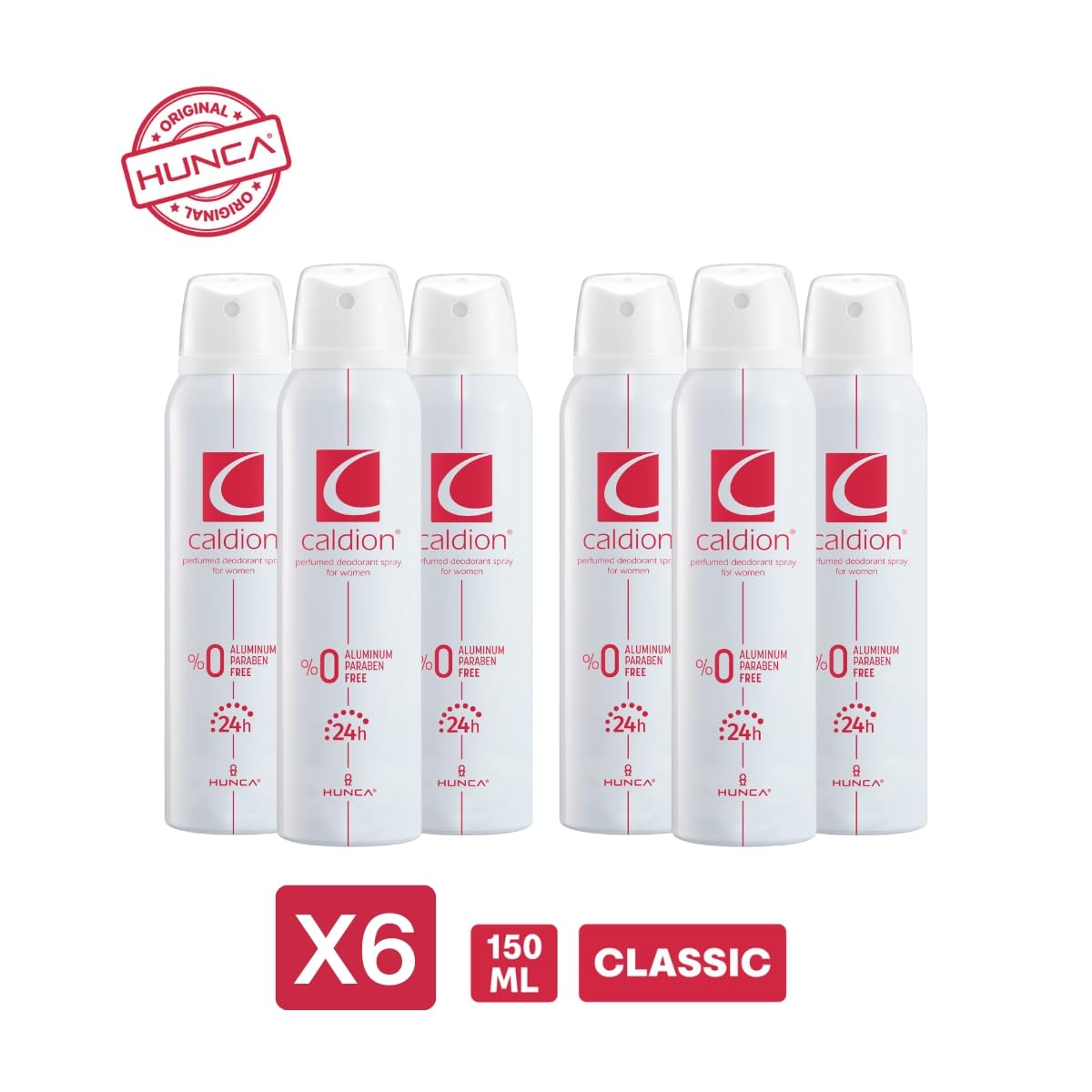 Klasik Kadın Sprey Deodorant Caldion 150 ml x 6 adet