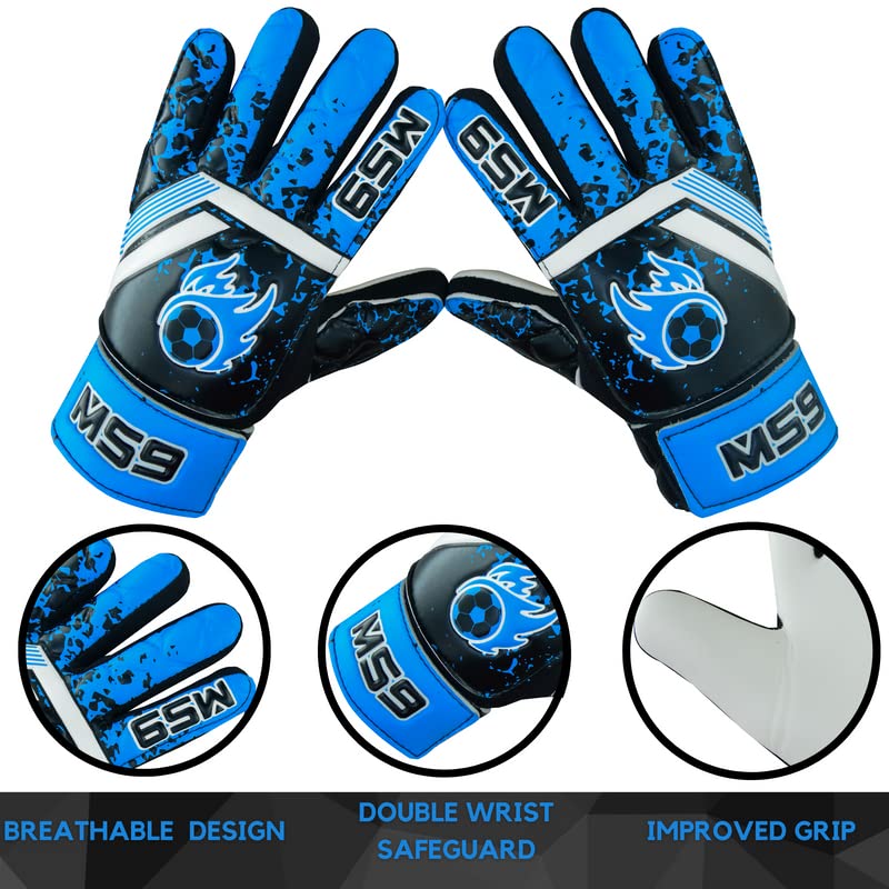 MS9 Kids Boys Children's Junior Football Goalkeeper Sports Soccer Goalie Gloves - Image 4