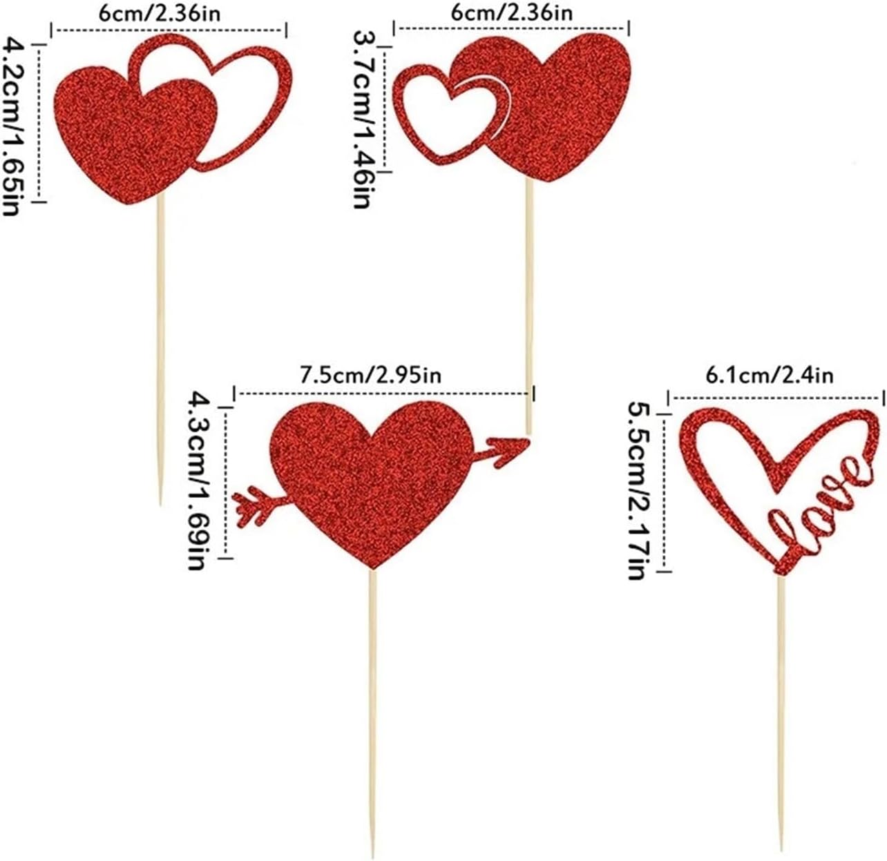 9pcs Happy Valentine's Day Banner Decorative Spiral Heart Cake Top Decoration Valentine's Day Engagement Decoration Supplies for Wedding Party (Light green)