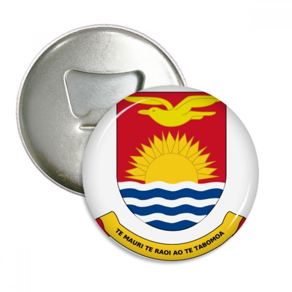 Emblème Kiribati Océanie décapsuleur aimanté 3 pièces en argent pour réfrigérateur
