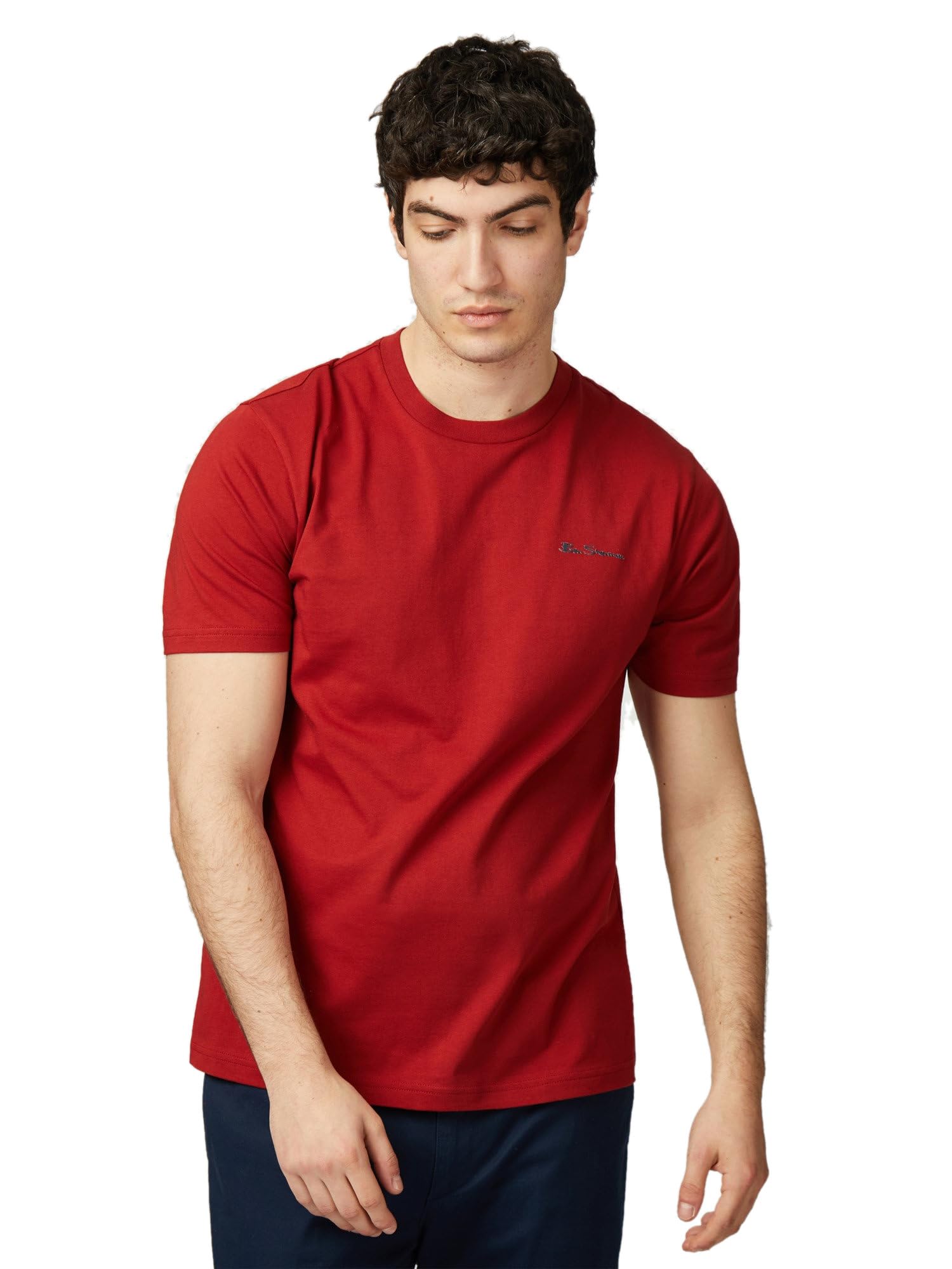 Ben Sherman Men's Red Signature T-Shirt, Short Sleeved, 100% Organic Cotton, Regular Fit (Red) M