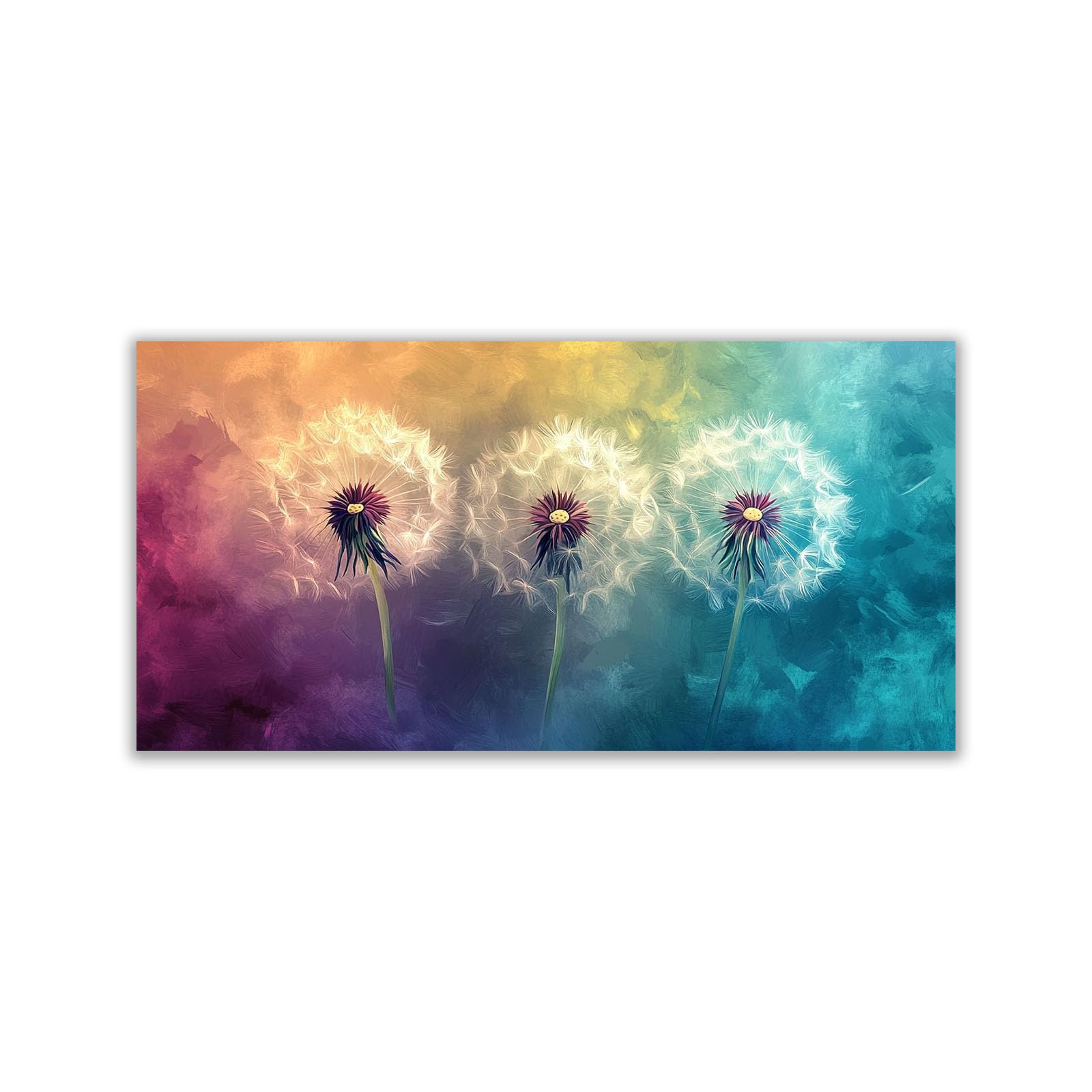 AMXBZC Dekoracja Salon Obrazy Roślin Kolorowe Piękne Kwiaty Plakat Vintage Liście Zielone Liście - Kwiaty Plakat Ścienny Do Sypialni(Fioletowy-60x120cm Bez Ramki