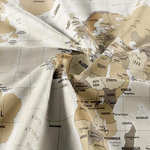 Miniatura 6 de Tapiz de mapa del mundo antiguo, tapiz para colgar en la pared para niños y estudiantes, vintage Asia Europa América, África, Japón, beige, póster