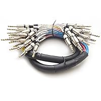 Vista 1 de Seismic Audio - SASRT-24x5 - Cable de serpiente TRS de 24 canales de 1/4" - 5 pies de largo - Extremos de servicio - Serpiente de efectos de audio