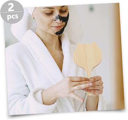 Miniatura 2 de IWOWHERO Espejo de tocador Espejo de afeitado de mano Espejo de maquillaje de mano Espejo cosmético portátil Peluquero Decoración al aire libre