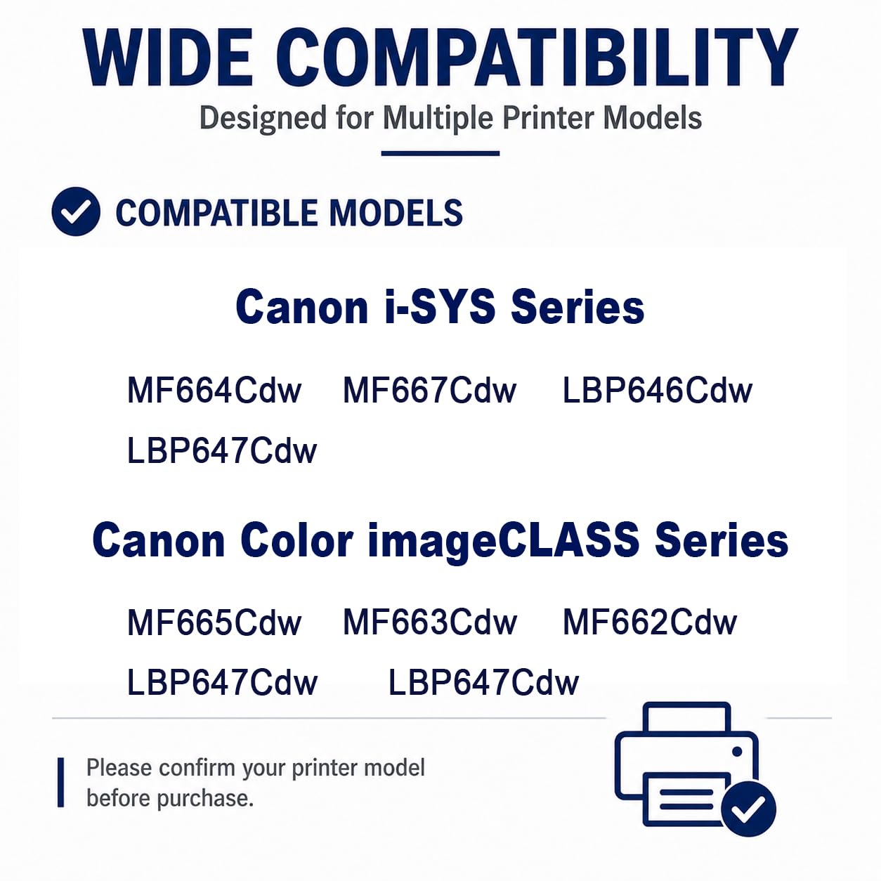 CRG075 Sostituzione della cartuccia di toner ad alta resa per CRG075K/C/M/Y, compatibile con Canon Color imageCLASS LBP646Cdw/LB647Cdw/MF662Cdw, con chip