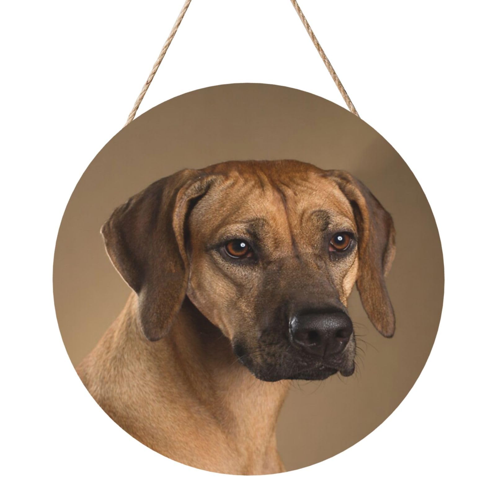 InOmak Rhodesian Ridgeback, Round Wood Panel Painting 12 in, Wall Hanging Painting For Home