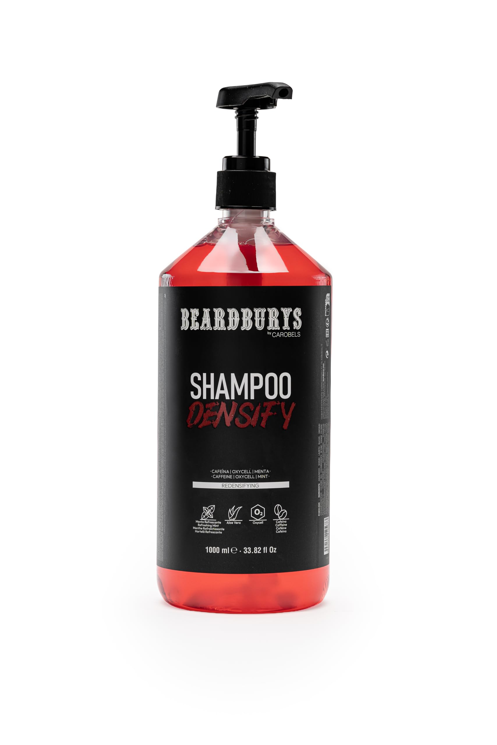 Beardburys Densify Caffeine Shampoo for Men, Hair Thickening 1 | Hair thickening and anti hair loss shampoo for fine or thinning hair. Promotes healthy growth with aloe vera and menthol.