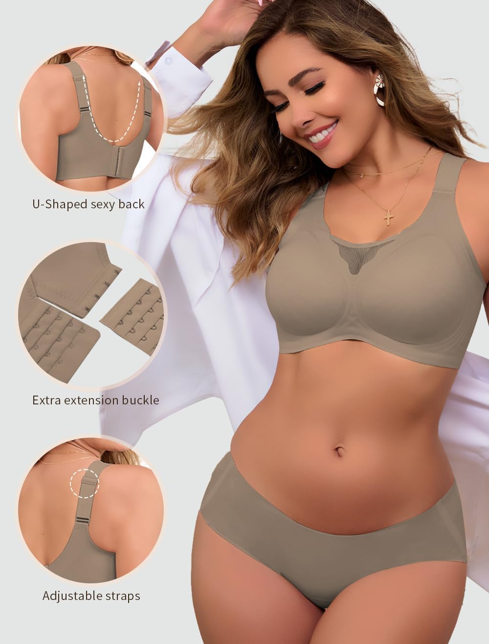 Jelly Bras for Women No Underwire Wireless Seamless Bras Full Coverage Comfortable Bras Everyday Bra - Image 2