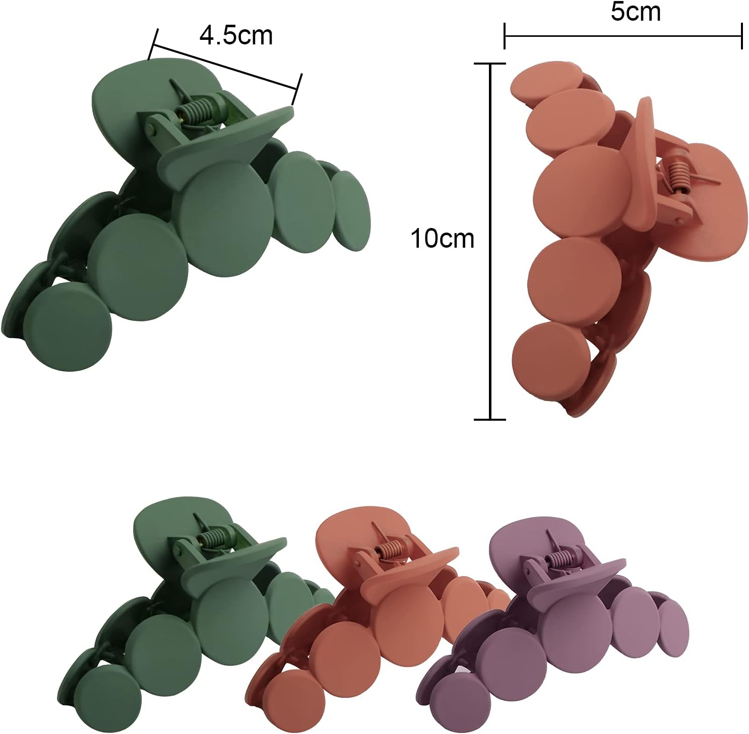 3Pcs Hair Claw Clips, Plastic Nonslip Jumbo Hair Grips for Women Girls - Image 4