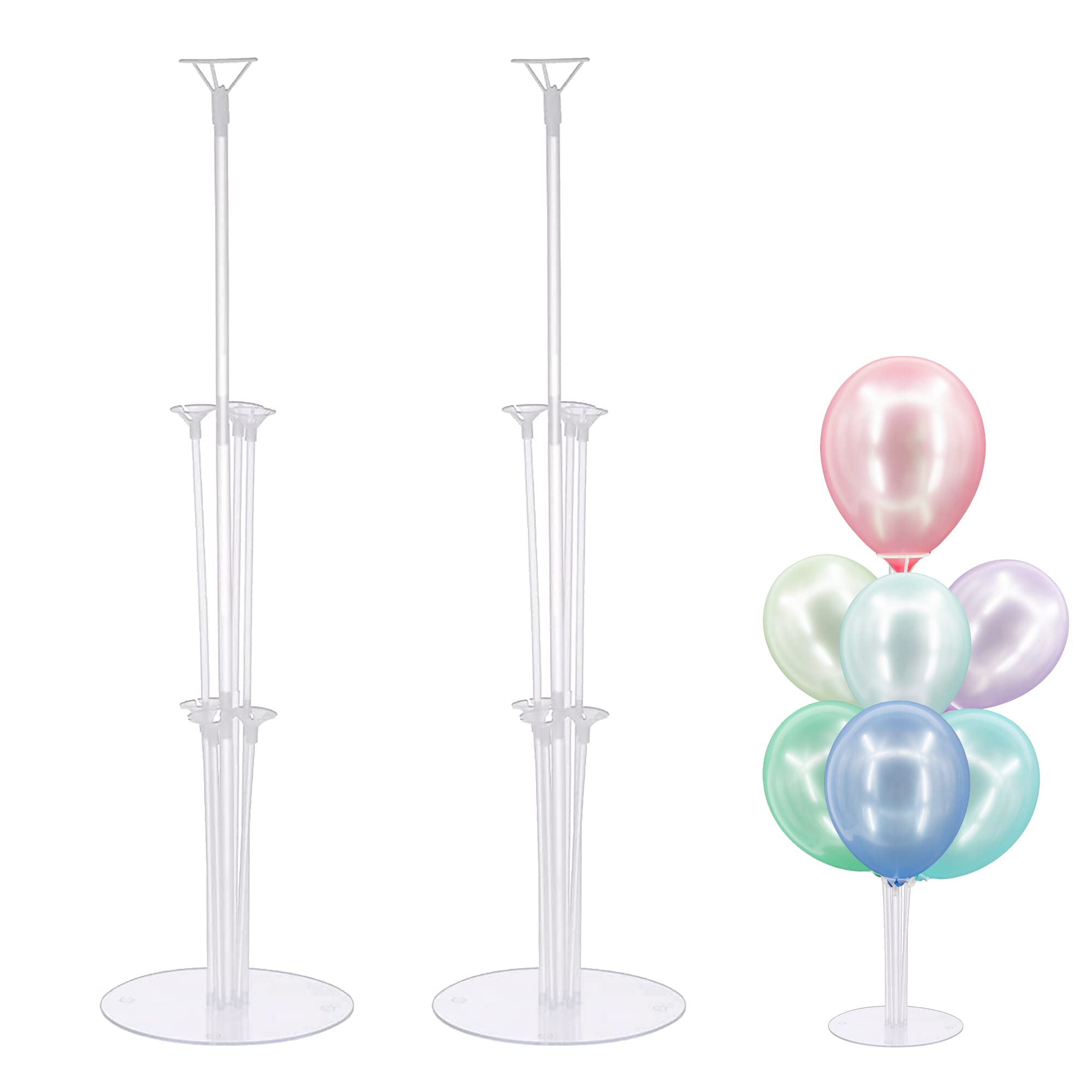 Time to Sparkle 2 Sets Balloon Stands for Table Clear Balloon Stand Kit Table Centerpiece Stand for Birthday Party Wedding Festival Christmas Balloons Decorations 17.5*17.5*70cm