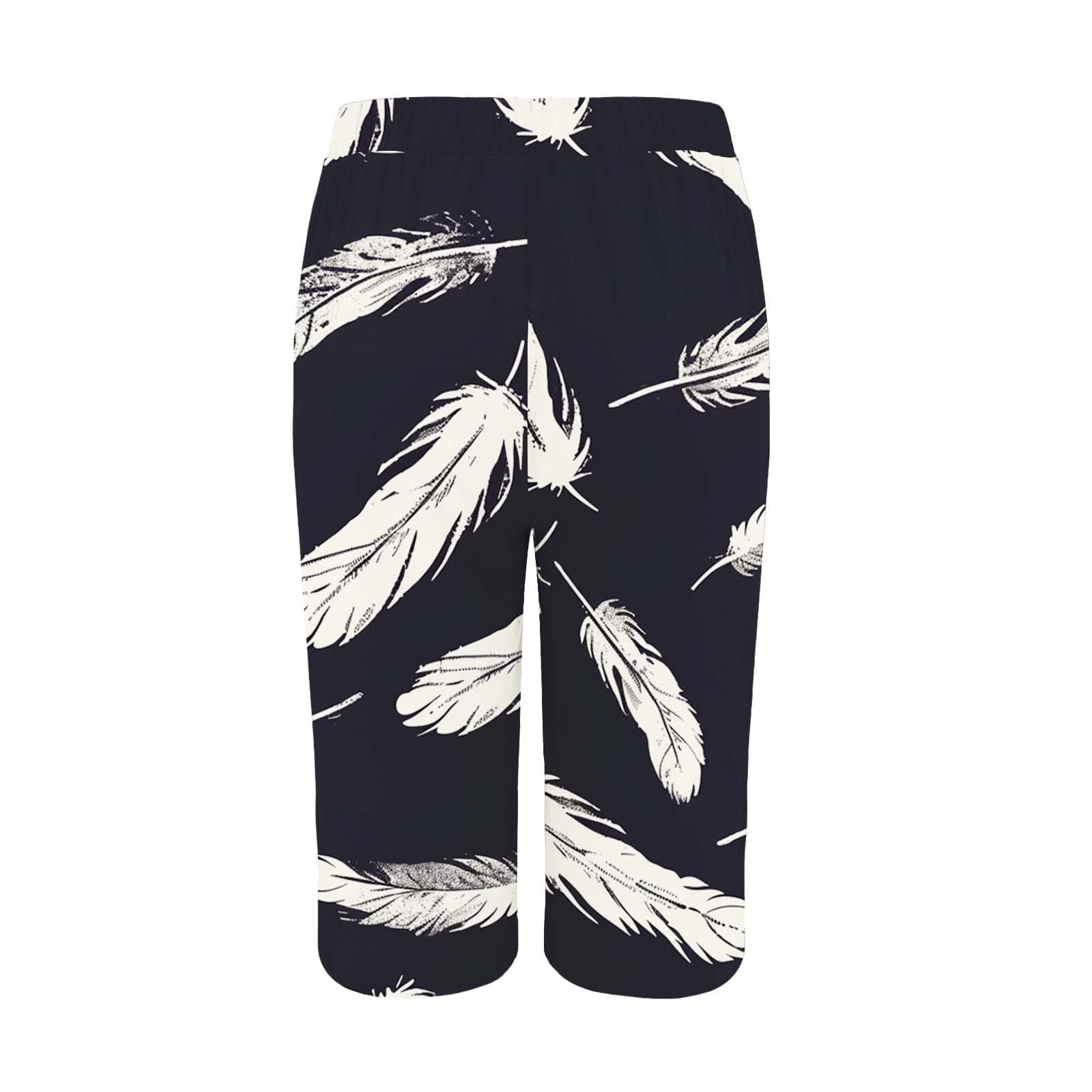 Pantaloni Capri da donna casual alla moda a gamba larga in bambù con tasche da donna pull on capris crop vestibilità rilassata lino pull on capris per donna leggero