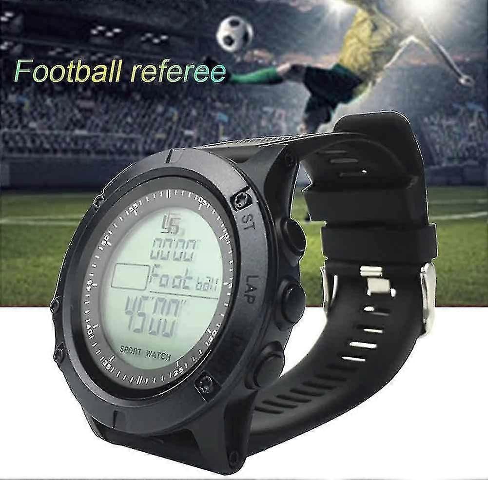 Orologio da arbitro di calcio con timer, timer, luce notturna, conto alla rovescia, cronometro, insegnante di sport, grande quadrante (nero) CY