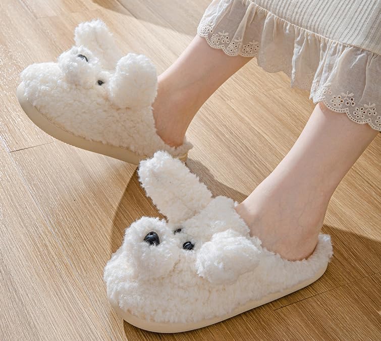 Furry Puppy Slippers for Women Warm Dog Slippers Cozy House Shoes Sandals Slides Indoor Outdoor4