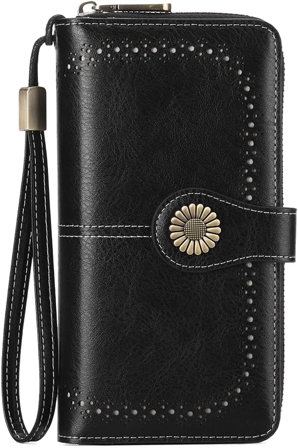 SENDEFN Wallet for Women RFID Blocking Leather Clutch Long Purse Large Capacity Credit Card Holder Wristlet - Image 8