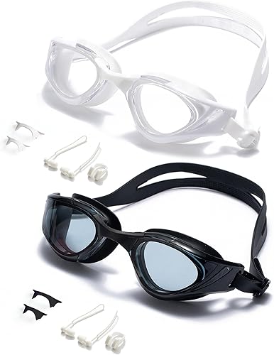 Miniatura 10 de seasprint 2PCS Swim Goggles, Super Clear View,Goggles Swimming Adult, Suitable for All Kinds of Swimming Programs Azul+Rosa,Negro