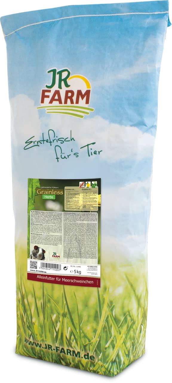 JR Farm Grain Less Herbs Guinea Pig Pet Hutch House Shelter, Pack of 1 x 5 Kg