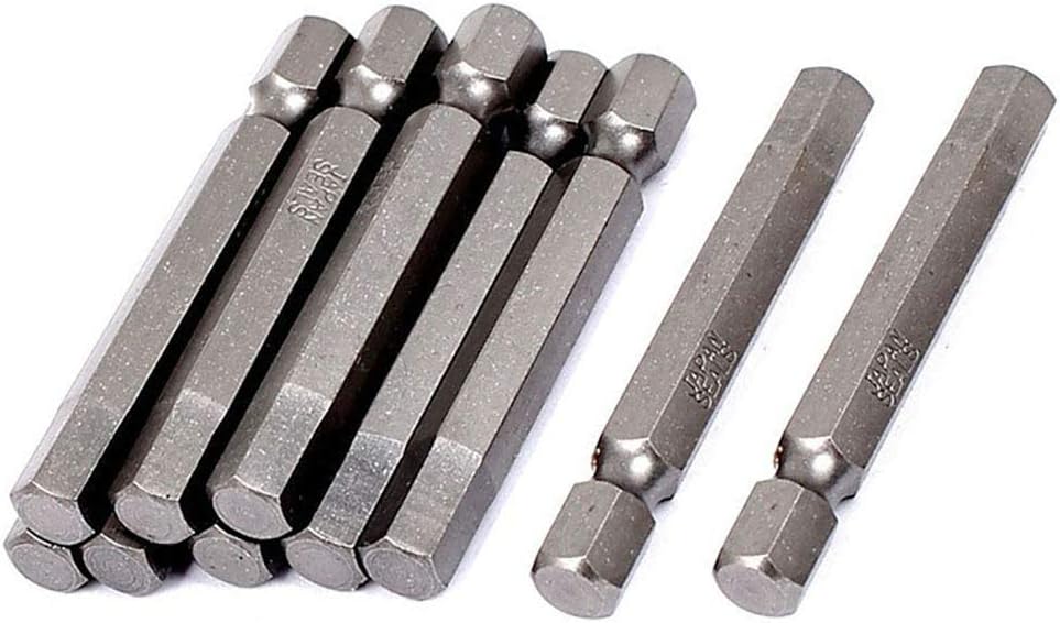 LDEXIN 10 Pcs Hex Head Drill Bits H6 Hex Allen Wrench Drill Bit Set 1.97" Long, 1/4