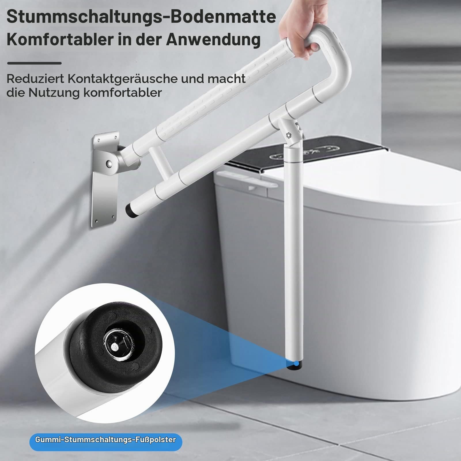 Wandstützgriff WC Haltegriff Klappbar 60cm Rutschfreier Haltegriff Aus Edelstahl 300~350 Kg Haltegriff Dusche Faltbarer Sicherheitsgriff FüR Das Badezimmer FüR Badezimmer Und Toilette