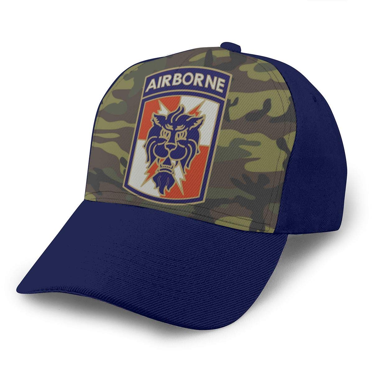 Army 35th Signal Brigade with Airborne Adjustable Baseball Cap Classic Bend Baseball Cap Navy