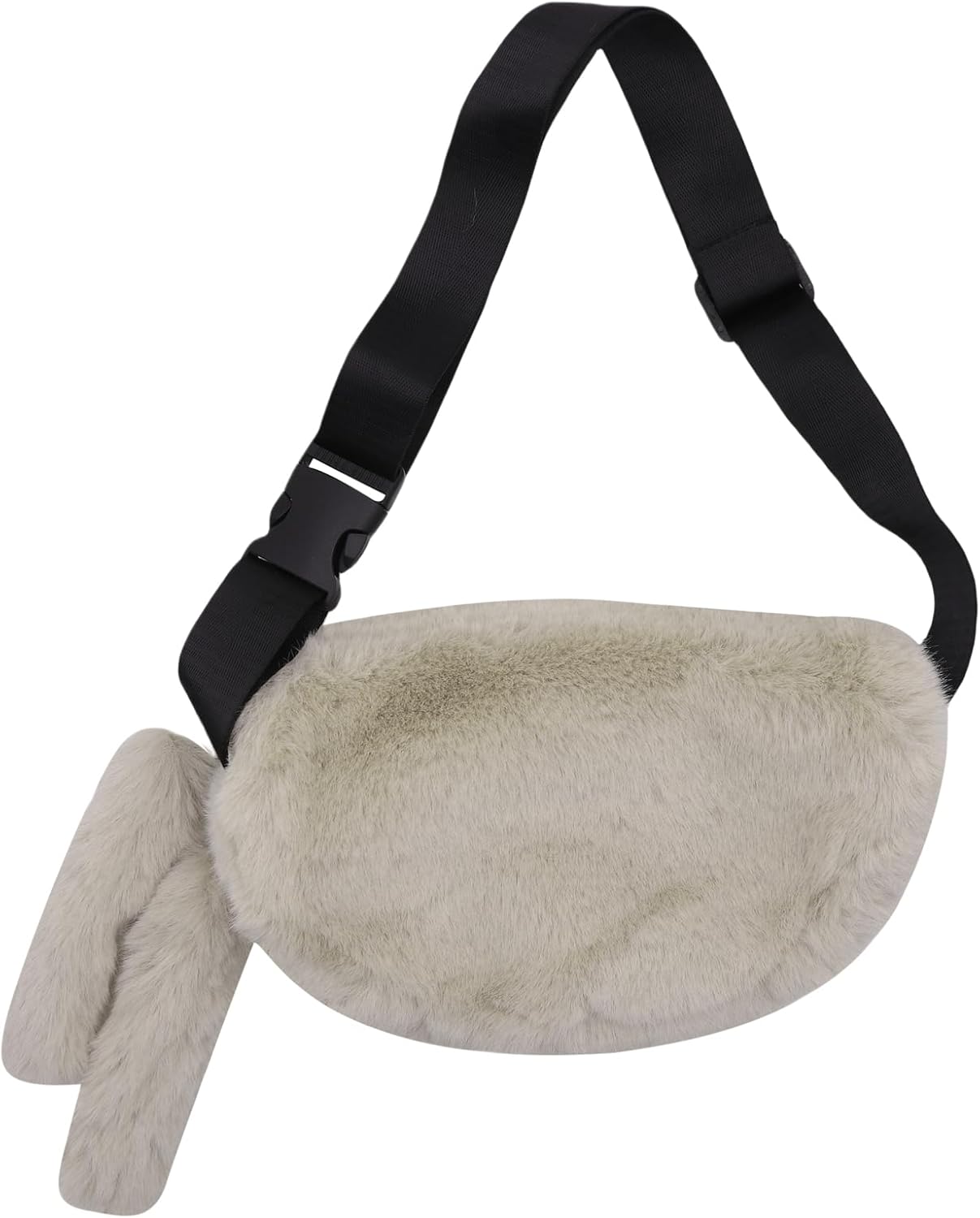 Fuzzy Fanny Pack for Women Faux Fur Belt Bum Bag with Adjustable Strap Waist Pouch Casual Crossbody Purse for Travel - Image 6