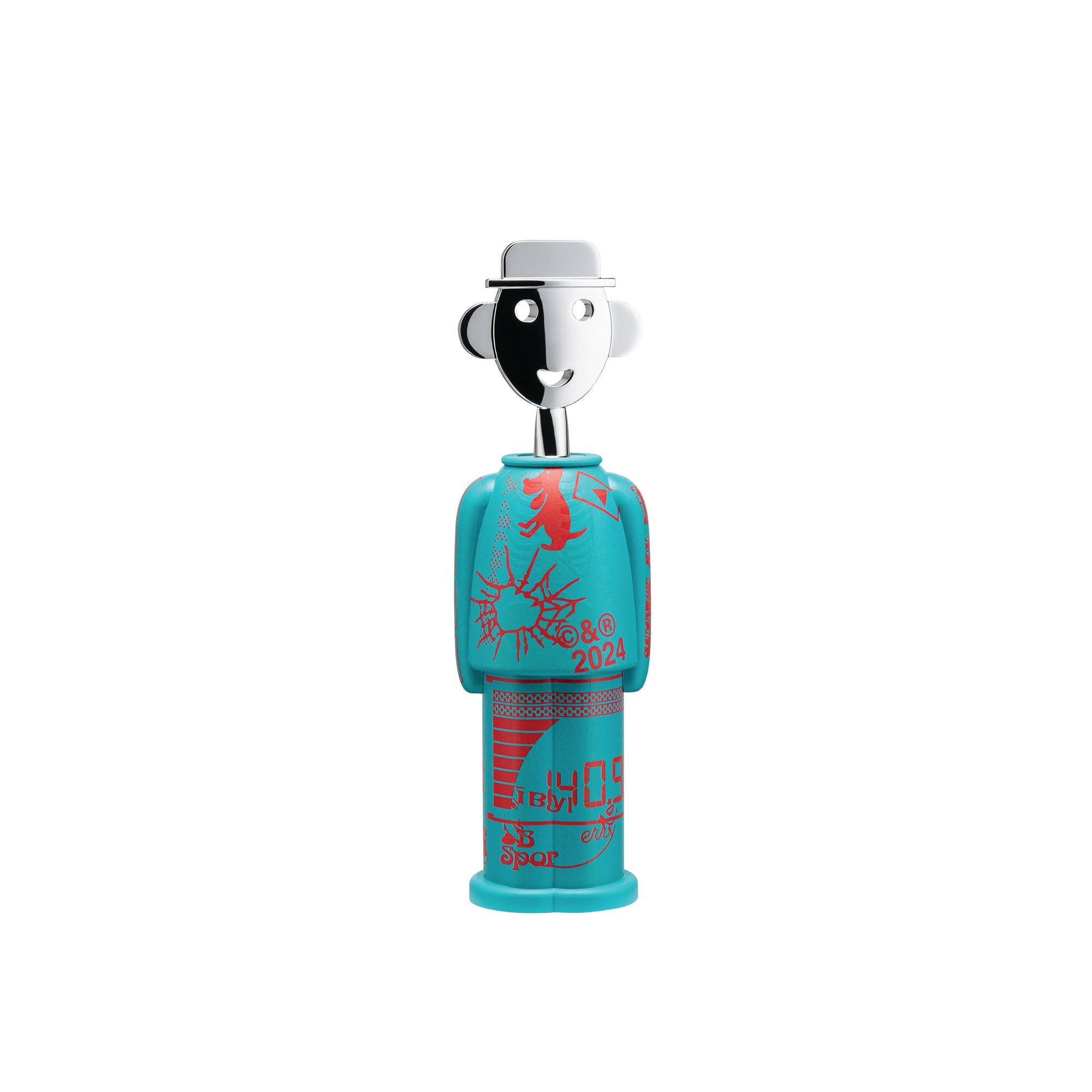 Alessi Alessandro M. Liquid AM23A 31 - Cavatappi di Design, in AlkiPaper® e Zama Cromata, Fosforescente, Multicolore