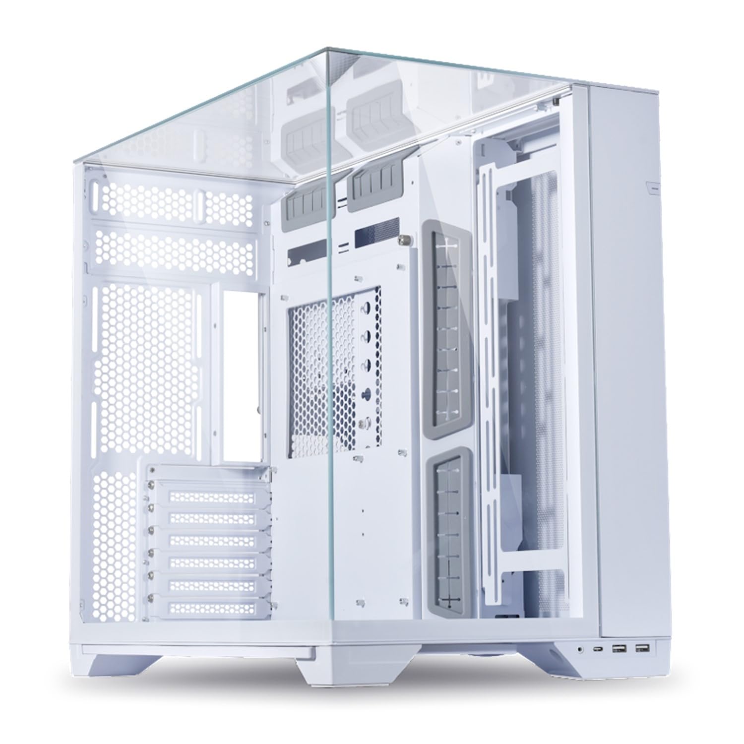 Amazon | LIANLI ミドルタワーPCケース O11 Vision White 3面強化