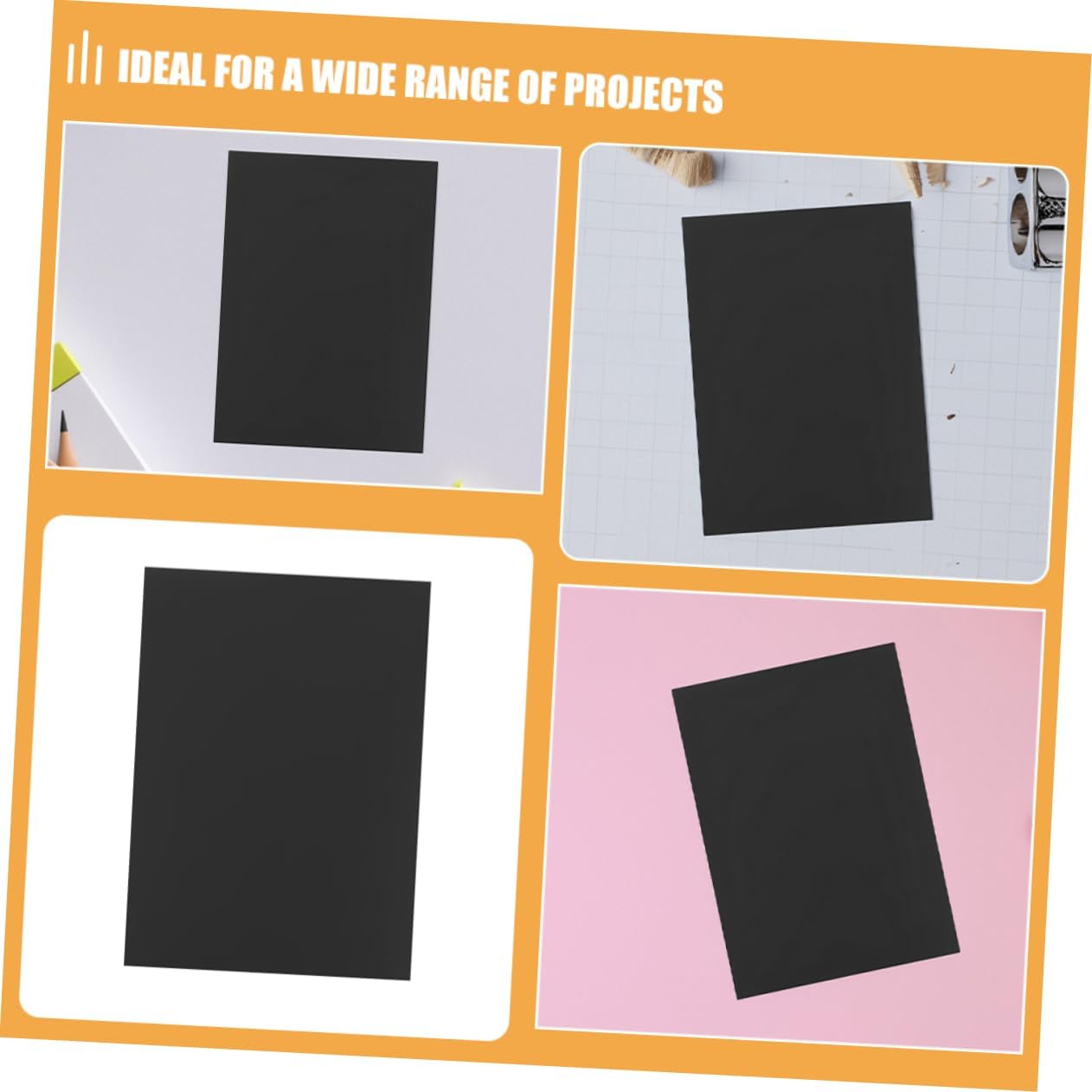 TEHAUX 40sheets Black Cardstock Thick Paper for Invitations Crafts and Diy Projects for Scrapbooking and Printing Quality Cardstock