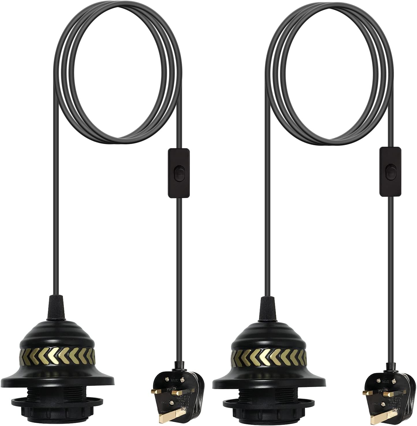 YHZNAGEM Plug in Pendant Light Cord Kit,2 Pack 500CM Hanging Lamp