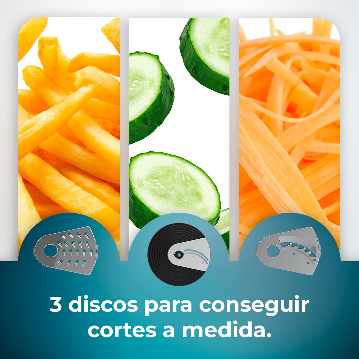 Cecotec Procesador de alimentos Paprika 1300 Full, 2000W de Potencia, Acero Inoxidable, 2 Velocidades, 3 Discos de corte, Incluye Bowl 3,5 L, Jarra 1,8 y Exprimidor