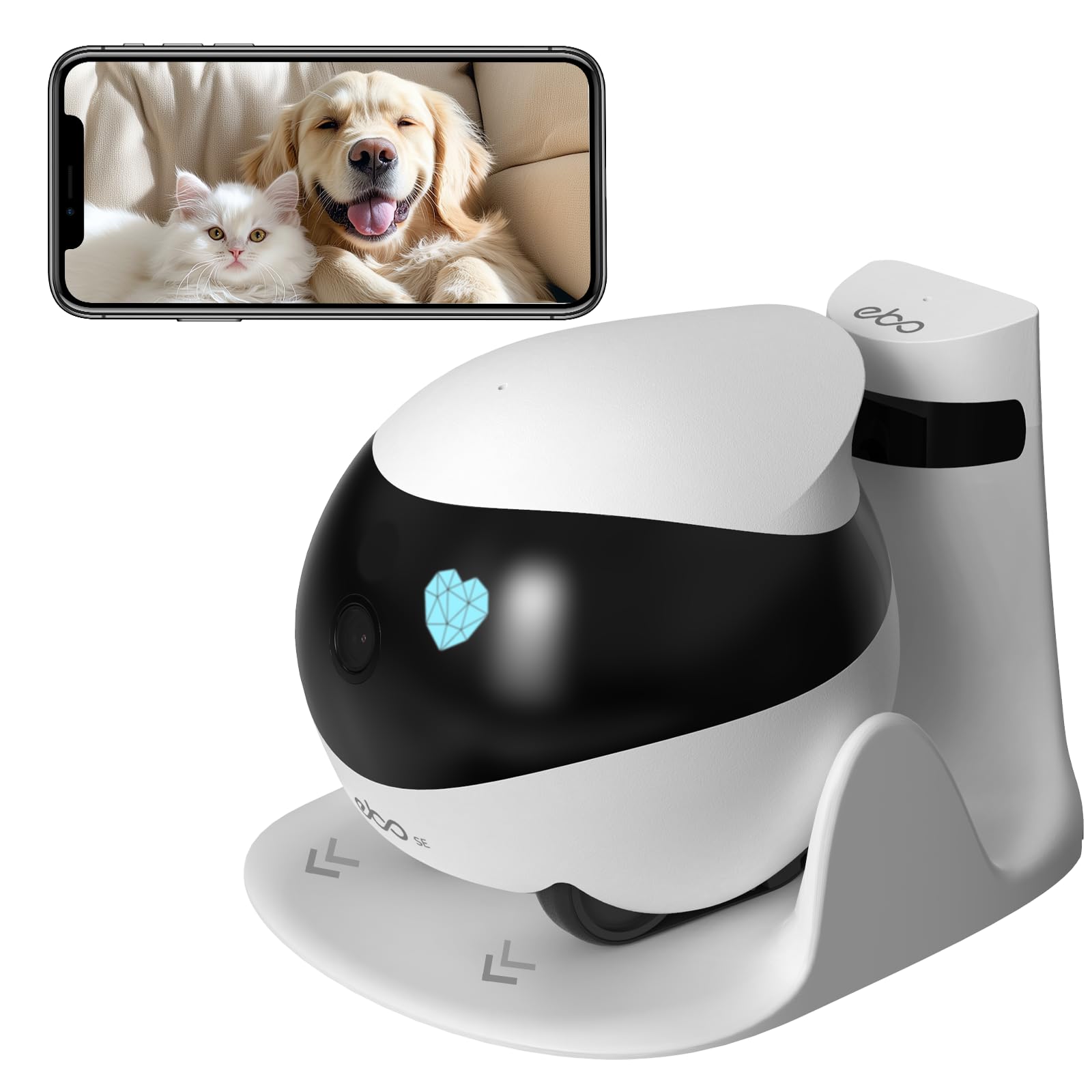 Enabot Telecamera WiFi Interno per Famiglia/Animale Senza Fili,Videocamera Sorveglianza 1080P,Possono Muoversi,Visione Notturna,Acesso Remoto,Audio a 2 Vie,Registrazione video su APP