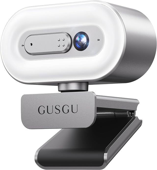 GUSGU G920 2K Quad HD Webcam for PC Auto Focus with Microphone Light Privacy Cover Web Camera for