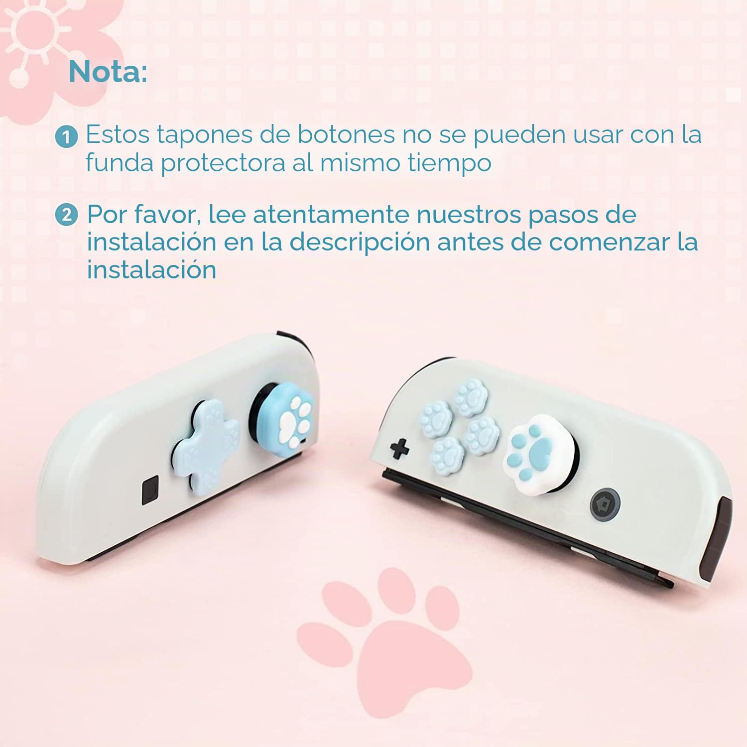 GeekShare Cat Paw Thumb Grip Set Compatible con Switch/OLED - Azul