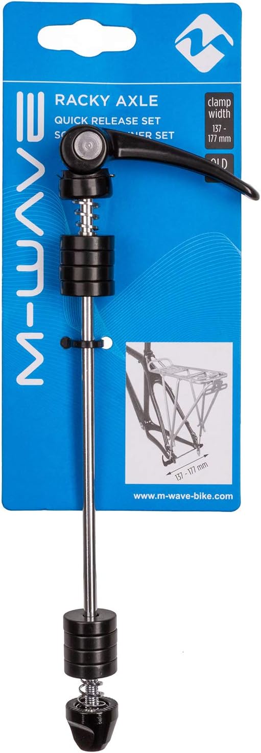 M-WAVE QRS Set Rilascio Rapido Per Bici - Argento/Nero, 210 Mm, Per Uso Professionale E Amatoriale - Foto 7