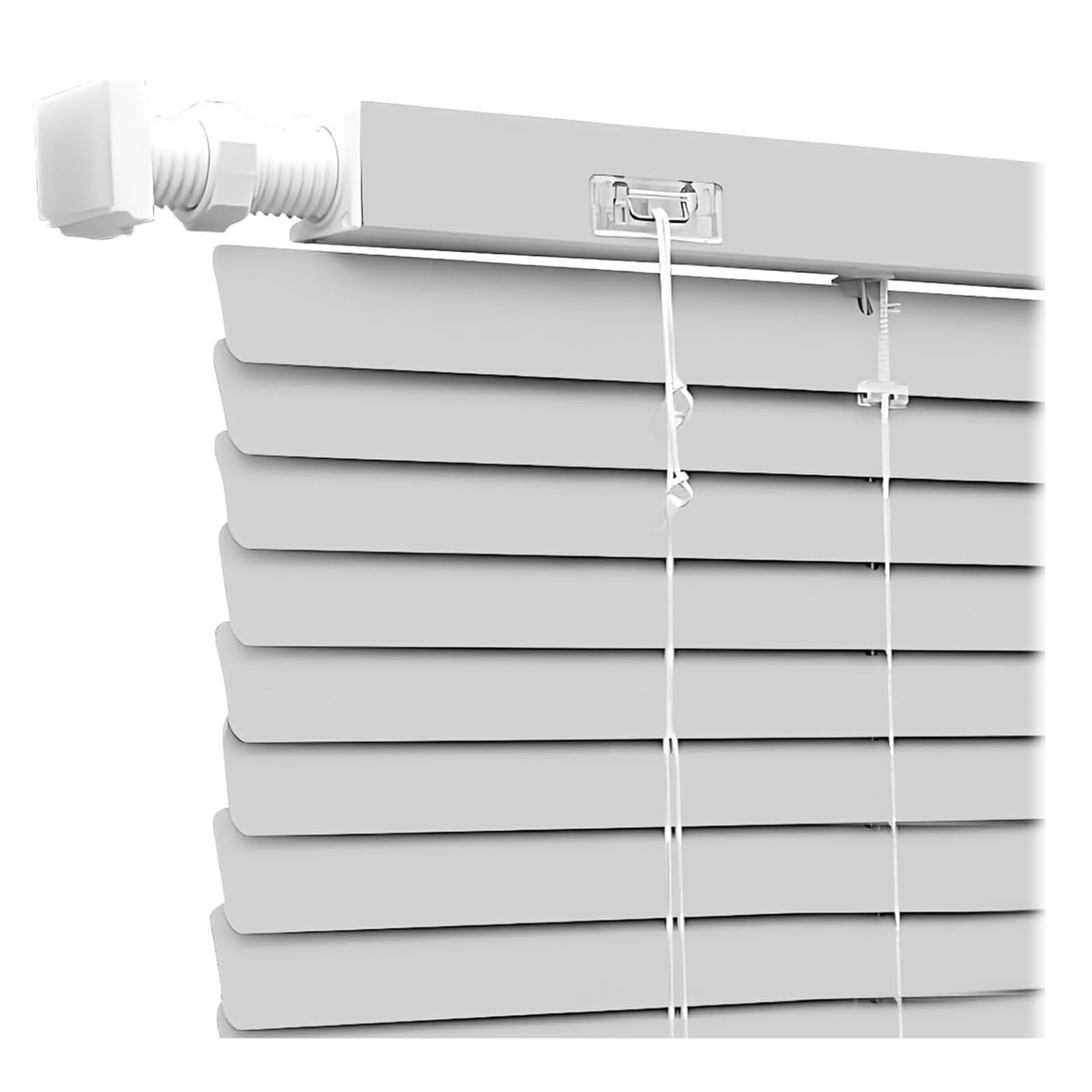 No Drill Cordless Aluminium Blinds 25mm Slat, Venetian Blinds for Windows, Bathroom Blinds, Kitchen Door Blinds, Waterproof Blackout Shutters 50 60 76 80 90cm Privacy(Silver)