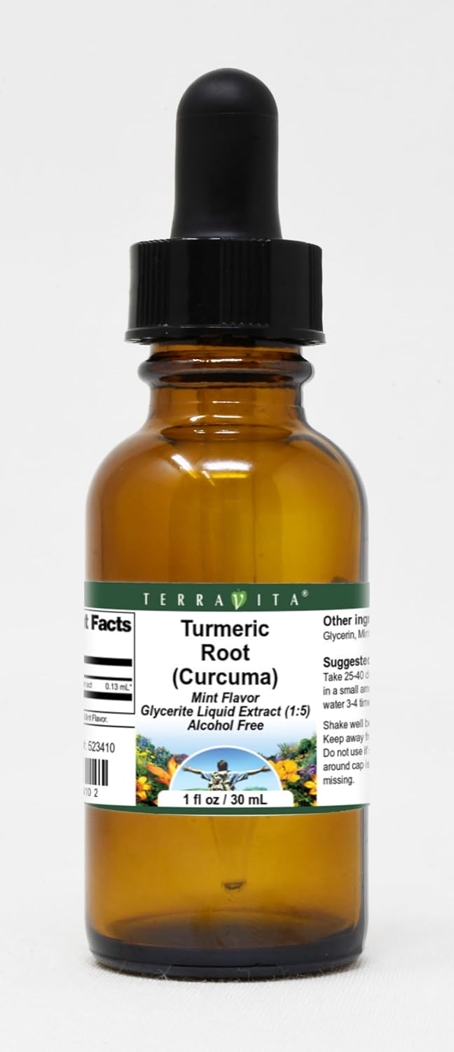 Turmeric Root (Curcuma) Glycerite Liquid Extract (1:5) - Mint Flavored (1 oz, ZIN: 523410)