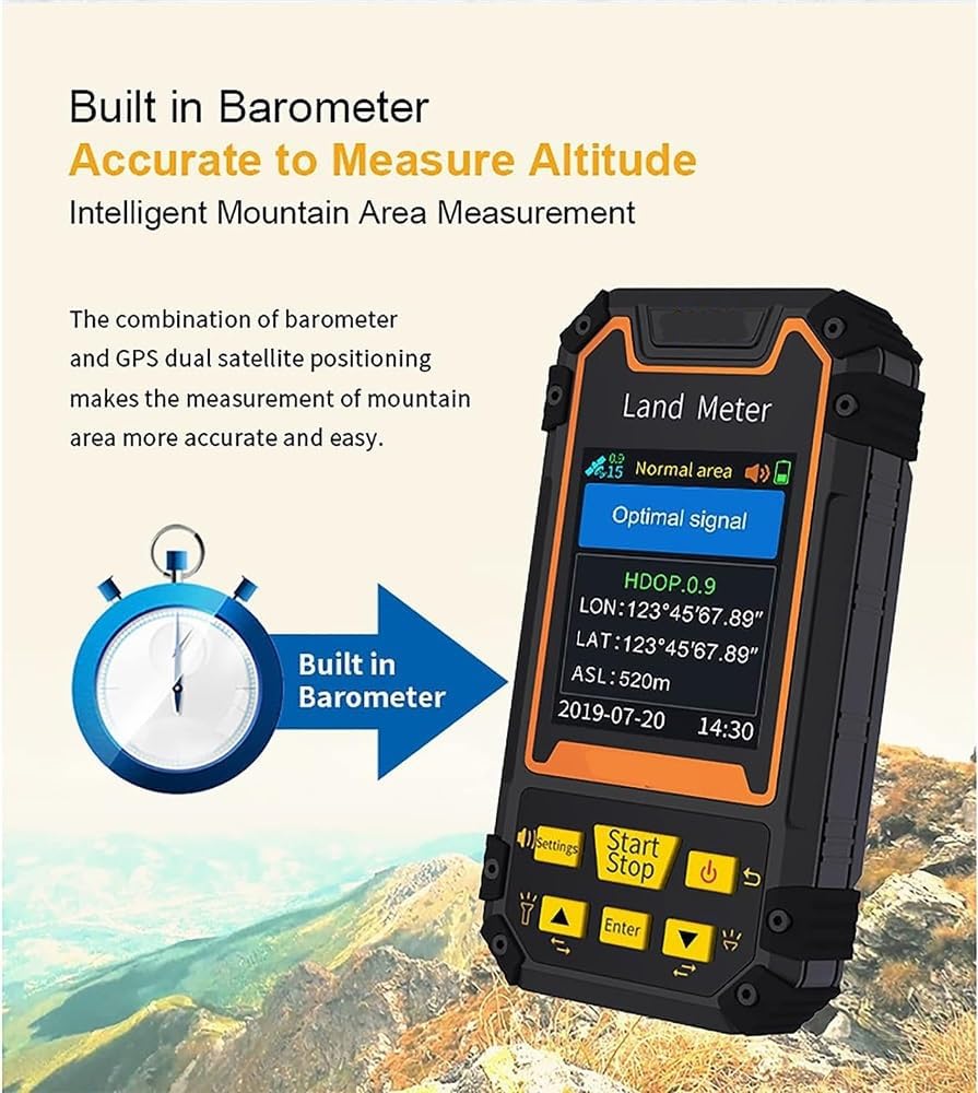 Mesure de terrain GPS de haute précision, mesureur de surface de terrain, rechargeable, pour la fractionnement des terres, l'exploitation forestière, l'étude des pentes, l'exploration, les terres agri