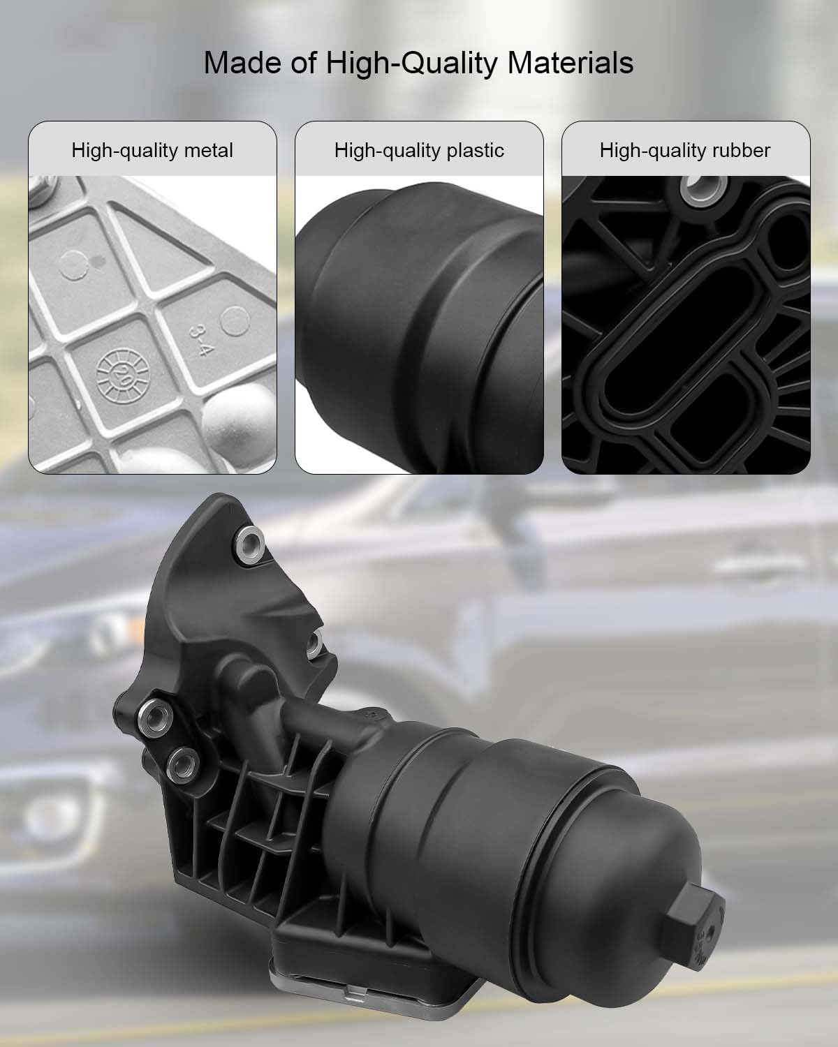 Engine Oil Filter & Housing Replace 26300-3CAB0 26300-3CAB1 Fit for Kia Sedona Cadenza Sorento Hyundai SantaFe Azera, Complete Oil Filter Assembly Replace 263003CAB0 263003CAB1