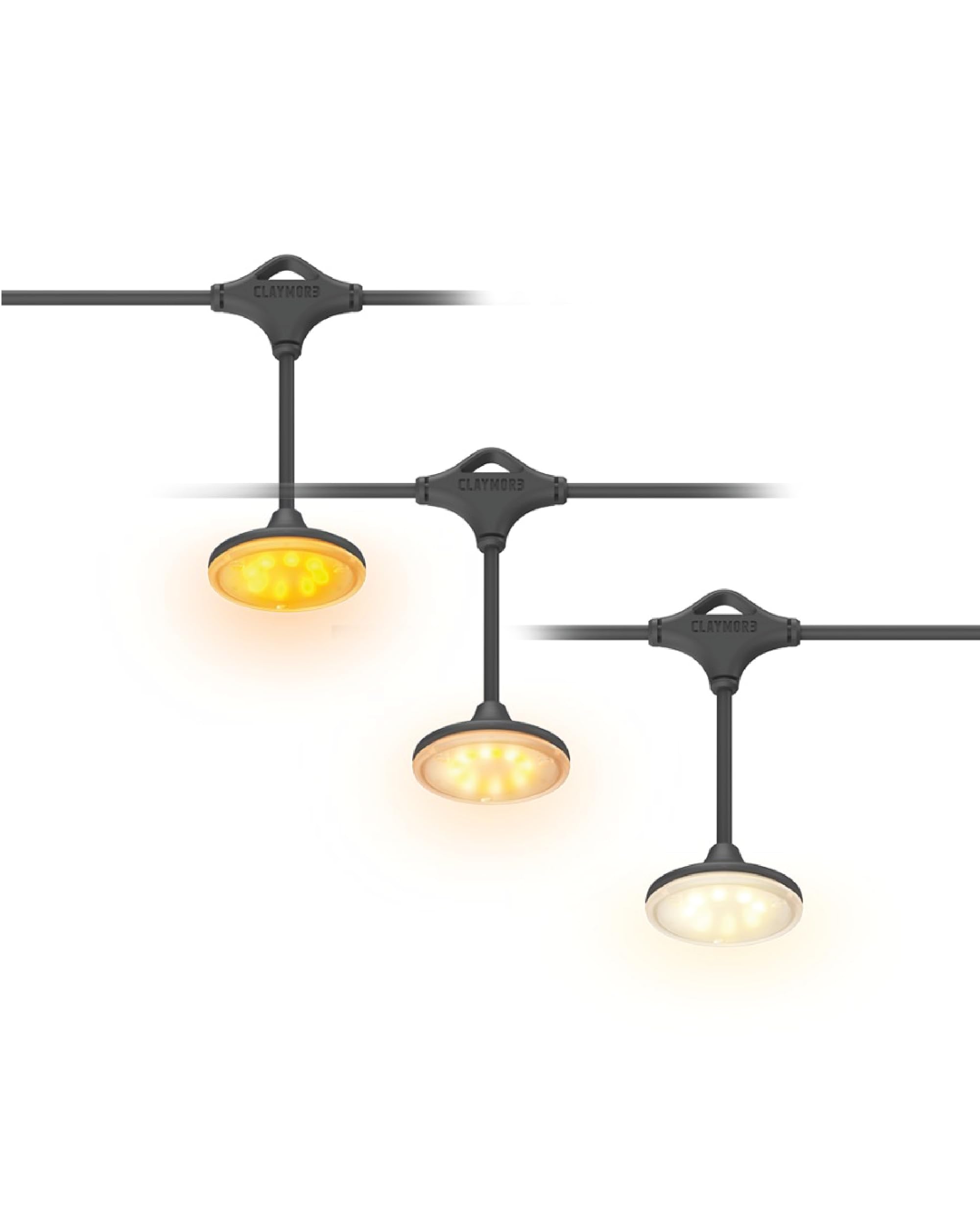 Claymore Cadena UF5 String Lights (Light Gray) - LED Outdoor String Lights for Halloween Decorations, Camping, Glamping, Backyard Parties, Events &