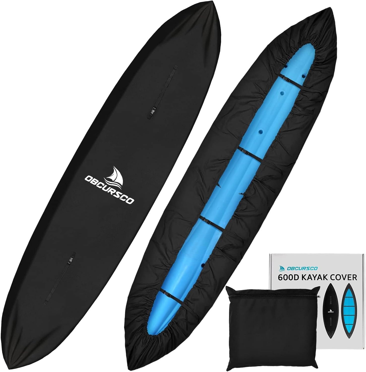 Obcursco 600D Kayak Cover Waterproof, 9.3-16.5FT Thickened UV-Proof, Tear and Fade Resistant Canoe Cover, Kayak Covers for Outdoor and Indoor Storage, Perfect as Kayak Accessories for SUP Paddle Board Obcursco 600D Kayak Cover Waterproof, 9.3-16.5FT Thickened UV-Proof, Tear and Fade Resistant Canoe Cover, Kayak Covers for Outdoor and Indoor Storage, Perfect as Kayak Accessories for SUP Paddle Board