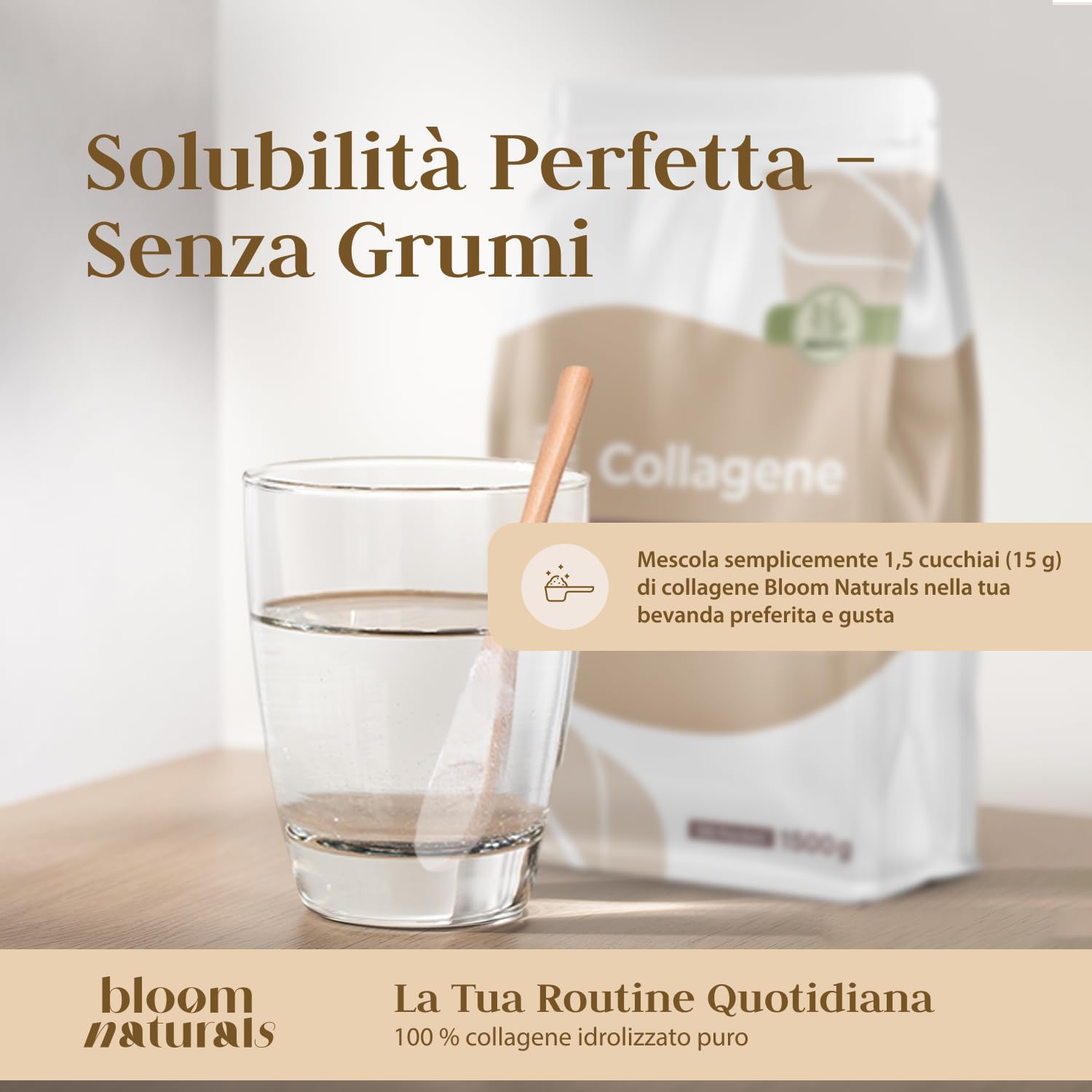 Collagene Idrolizzato in Polvere – 1,5 kg (100 Porzioni) – Collagene Polvere | Idrolizzato di collagene, insapore, prodotto in Germania, testato in laboratorio
