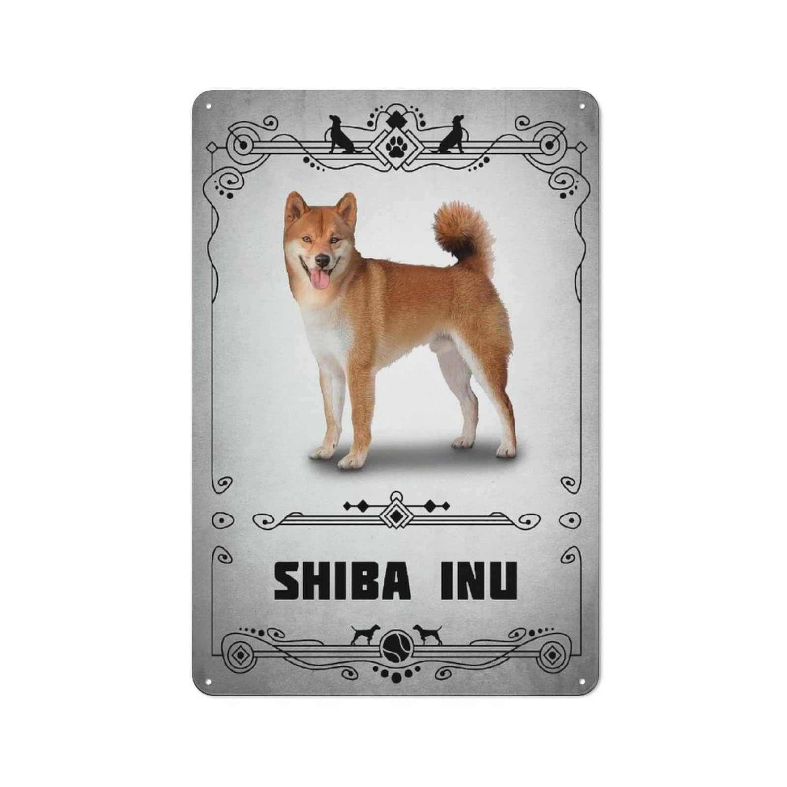 Junmoney Style-14 Shiba Inu Everyday Metal Wall Decor 30X20cm, Vintage Metal Sign For Hallway, Home Bar, Garage Or Study