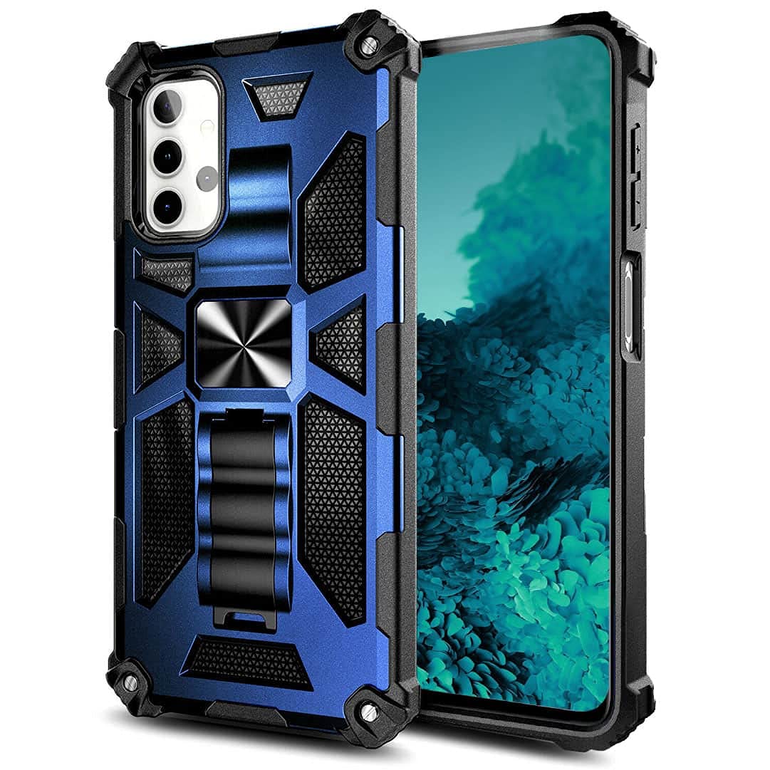 Rome Tech Magnetic Phone Case for Samsung Galaxy A32 5G - Cases with Kickstand Heavy Duty Military Grade Samsung Galaxy A32 5G Phone Case with Stand - Galaxy A32 5G Protective Case - Blue