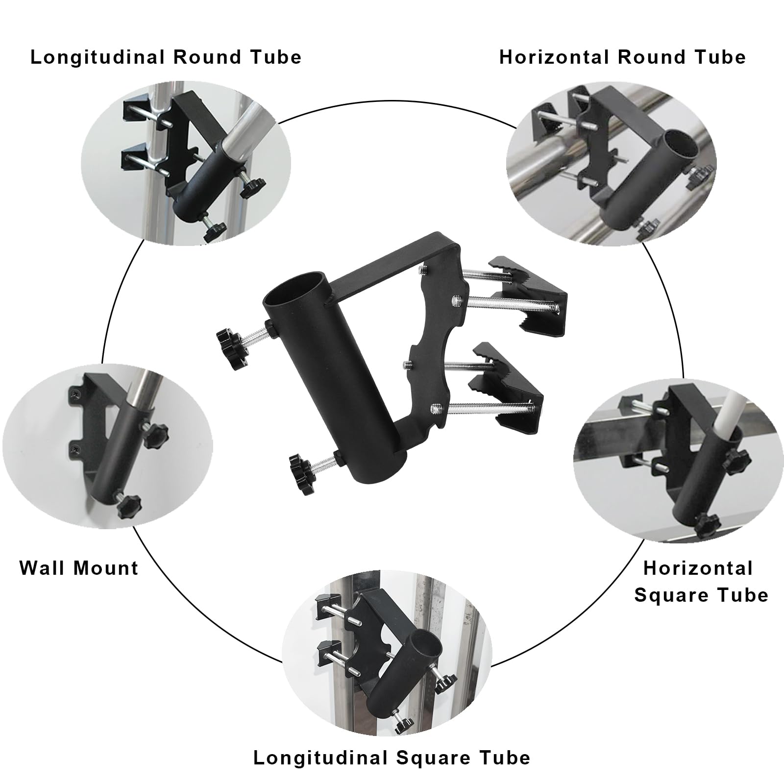 Kit Staffa Portabandiera In Acciaio E Lega | 2 Anelli Rotanti Regolabili Per Asta 70.74 Cm, Resistente Al Vento Per Esterno