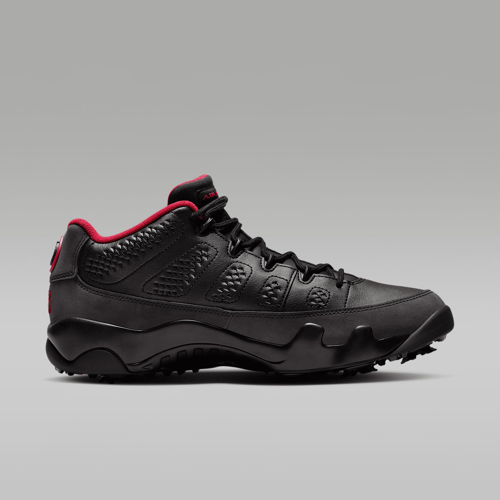 Air Jordan 9 G Golf Shoes (FJ5934-002, Black/True Red/Dark Charcoal) Size 9